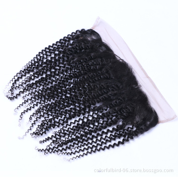 Brazilian hair Swiss Lace Frontal Closure HD Transparent Lace Frontal 13x4 Human Hair Pre Plucked Jerry Curly india hair